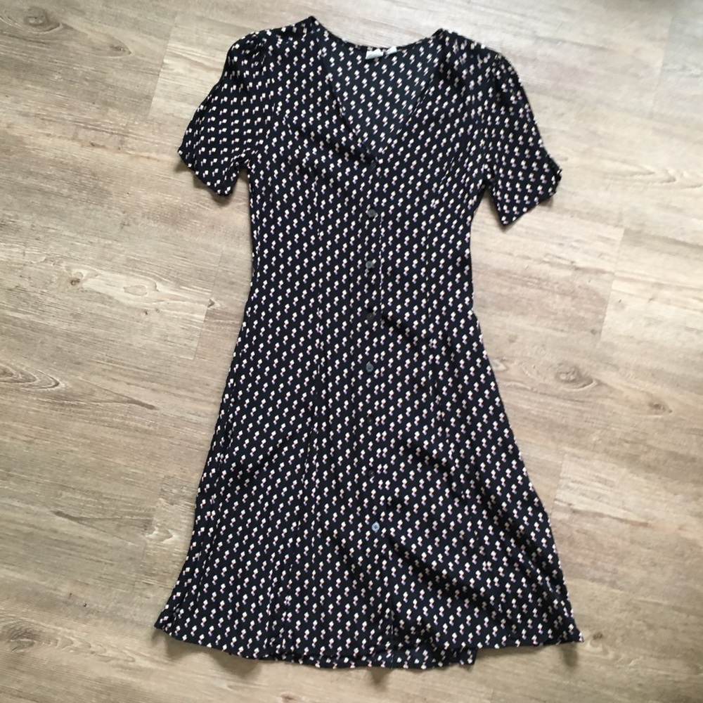 Gap fit & flare button front midi dress